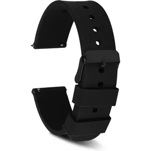 Watch Bands, Quick Release  Soft Rubber Replacement Straps with  Plated Stainless Steel Buckle  Watch Straps  Watchbands for Men Women