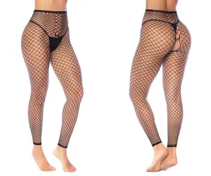 Women's Lady Sheer Stockings Lingerie, Polyamide Blend Fabric, Top and Bottom Fence Net Design, 1-Piece, Hand Wash Recommended