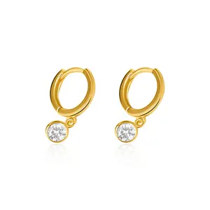 Mini Stone Huggies | Gold Vermeil