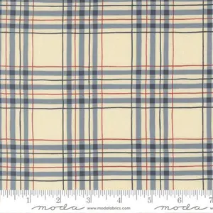 Fabric Moda Parchment Blue Patriotic Plaid America 250 Years by the Quarter Yard 56183-26