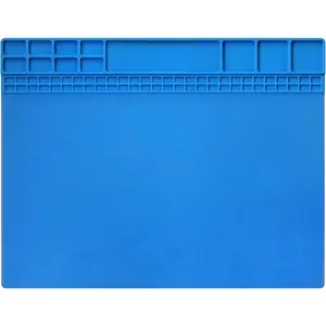 Soldering Mat  Repair Mat Heat Resistant 932?F Workbench Mat for Cellphone, Computer, PCB board  Repair Mat for Soldering Station Iron  with Size 16 x 12 Inch (Blue)