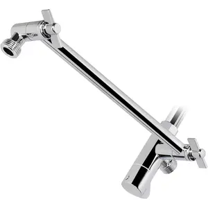 Adjustable Shower Arm Universal Connection, Solid Stainless Steel Extension Arm, Adjust Angle to Upgrade Shower Experience, Easy to Install, Anti-leak (with Diverter Valve)