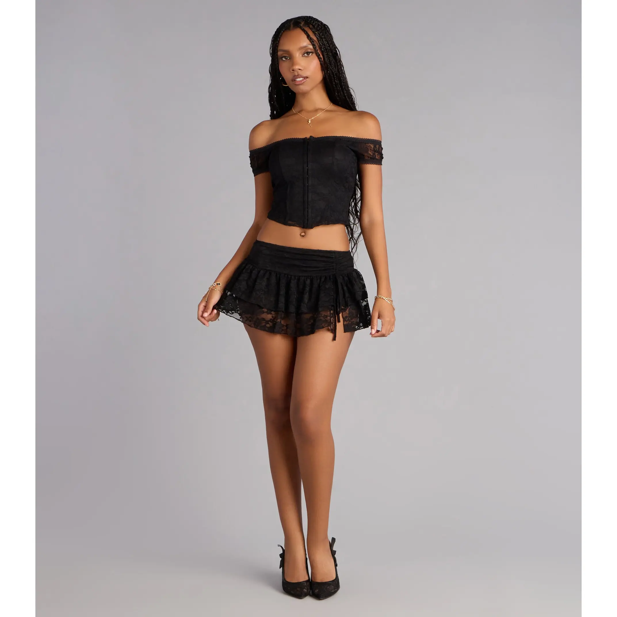 Flirt On Repeat Lace Mini Skort