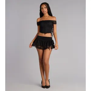 Flirt On Repeat Lace Mini Skort
