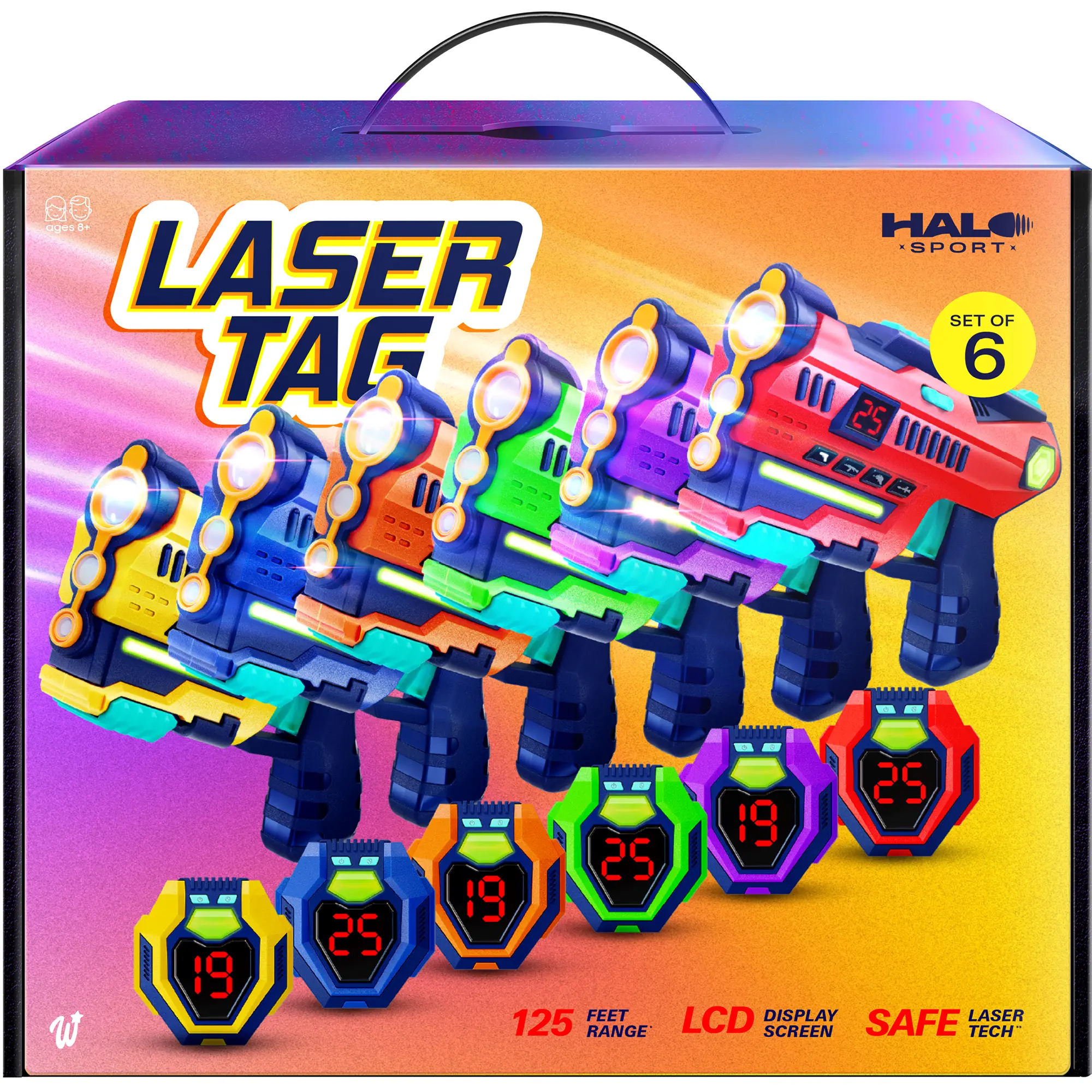 Halo Sport Infrared Laser Tag Set for Kids with Blasters & LCD Sensor Vests, 4 Team Modes, Indoor & Outdoor Battle Game, Ages 8+