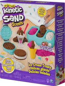Ice Cream Treats Playset with 3 Scented Play Sands & 6 Tools Sensory Toys for Kids Ages 3 and Up Perfect Holiday Gift