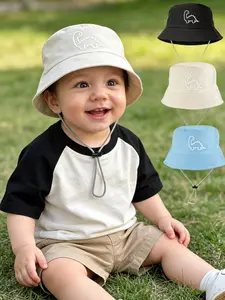 Toddler Dinosaur Bucket Hat, Baby Summer Sun Hat with Adjustable Chin Strap, UV Protection Breathable Kids Sun Cap for Boys Girls Outdoor, Multiple Colors, Toddler Hats (2-4y)