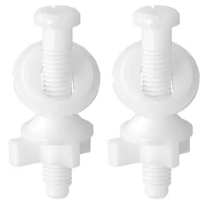 Toilet Seat Screws Replacement White Plastic Toilet Seat Hinge  Screws with Nuts for Top Mount Toilet Seat Hinges (2 Pack)