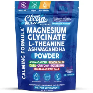 Clean Nutra Magnesium Powder with L-Theanine, Apigenin, GABA & Ashwagandha for Stress Balance & Relaxation - MagniZen