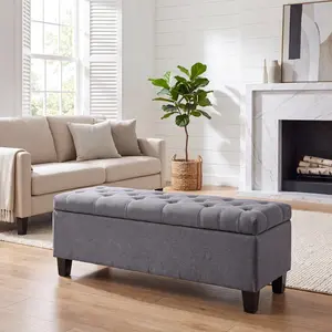 【JOYVELLEHEIM】 42″ Storage Ottoman Bench, End of Bed Bench, Bedroom Bench with Storage, Load up to 300 LBS, Tufted Storage Bench for Bedroom, Living Room, Entryway, Leisure Area, Deep Storage window seat shoe labor day indoor