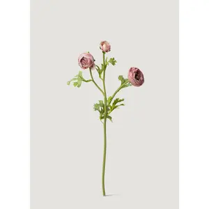 Mauve Real Touch Ranunculus Fake Flowers - 18.5"