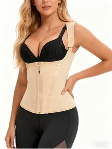Dual-Lock Secure Shapewear: Front zipper + multi-row hook-and-eye closures for powerful tummy control and core support. Breathable, high-elastic shapewear with adjustable shoulder strap design for all-day comfortable shaping without feeling restrictive.