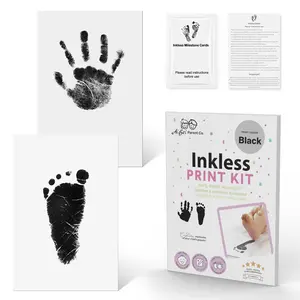 2  PCS Inkless Hand and Footprint Kit, Newborn Baby Footprint Ink Pad for Dog Paw Print Kit, Clean Touch Baby Foot Printing Kit, No Ink Baby Footprint Ink Pad, Newborn Safe Inkless Pad