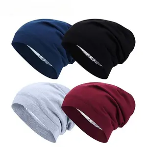 4pcs Slouchy Beanie Hat for Women, Satin Lined Sleep Cap, Night Hair Cap