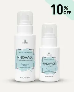 2-Pack INNOVAGE™ Night Cream + Serum — NMN + Resveratrol NAD⁺ Skincare Duo for Anti-Aging, Deep Hydration & Skin Renewal