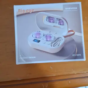 Ultrasonic Rechargeable Contact Lens Cleaner with Vanity Mirror - Portable Case for Hard & Soft Lenses, 2 Cleaning Modes, Daily Deep Cleaning for Travel, Sports, Office, and Home Use