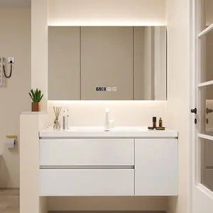 Stylish Bathroom Vanity With Sink White Ceramic Basin Washstand Combo