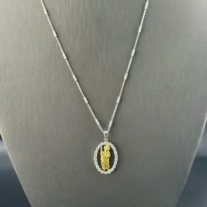 Necklace sliver 18-inch with San Jude pendant for everyday wear