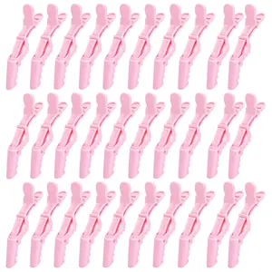 30 Pcs Alligator Hair Clip for Styling Sectioning - Salon Hair Clip for Thick Hair, Plastic Hair Styling Clip with Wide Teeth & Double-Hinged Design (Pink)