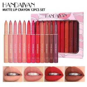 Handaiyan Lipstick Set, Makeup Cosmetic 12 Colors Long-Lasting Waterproof Matte Finish, Suitable All Skin Types, Perfect Gift Box for Women & Girls
