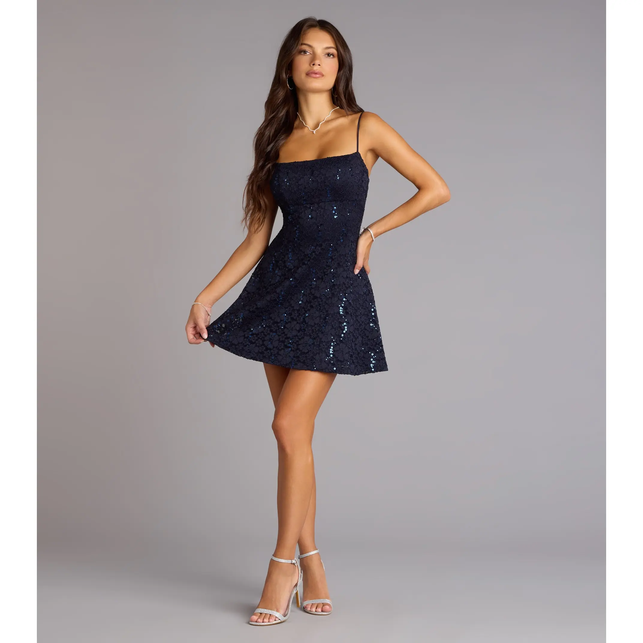 Twinkle Nights Sequin Skater Dress - TikTok Shop