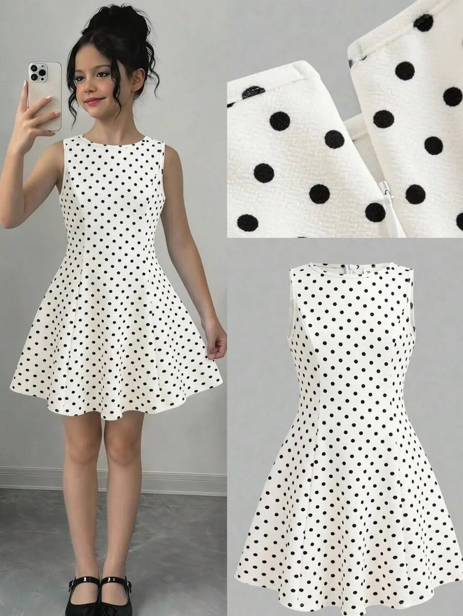 Tween Girls Elegant White Summer Dress, Modest Party Prom & Graduation Outfit