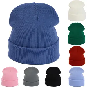 Beanie Hat Cap Plain Knit Ski Skull Cuff Winter Warm Slouchy Men Women CF Unisex