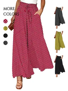 Women's Homewear Skirt Pants Wide Leg Long Pants Polka Dot Print Skirt Pants, Casual Fashion Clothing Womenswear
