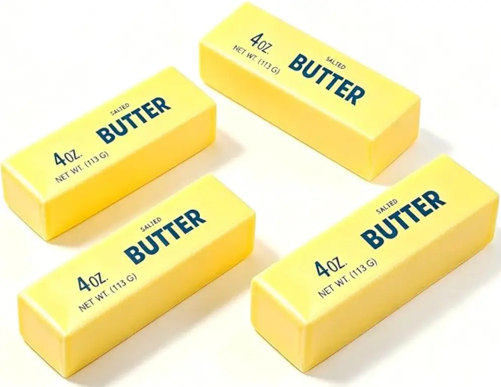 Butter Squishy Toy – Soft Foam Butter Stick Novelty Squeeze Toy, Realistic Butter Design, Collectible Desk Decor Gift