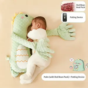 Big Dinosaur Baby Soother with Remote, 3-Mode Calming Vibrations & Music Plush Toy, Soft Cotton Snuggle Buddy for Nursery, Perfect Anxiety Relief Gift