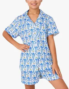 Kids Monkey Print Pajamas - Multiple Colors