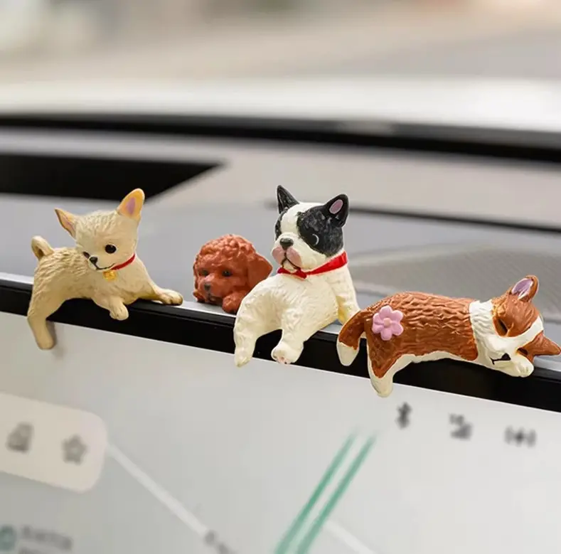 New Mini Cute Cat Dog Desk Figurines Set of 5 Resin Multi Pose Kitty Ornaments Cute Cartoon Style Desk Companions for Home Offices Cubicles Playful Charming Desktop Decoration