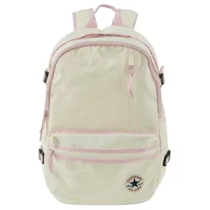 Converse Embroidered Logo Polyester Backpack for Women in White and Pink