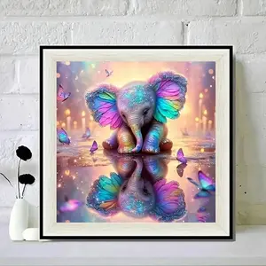 Elephant Pattern DIY Diamond Arts Colorful Painting Kit without Frame, DIY 5D Diamond Arts Colorful Painting Kit, Wall Art Decor for Home, Crafts