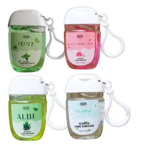 DKD 4pack1.014fl.oz hand sanitizer with hook mint watermelon aloe jasmine scented cleaning wash-free for home travel outdoor