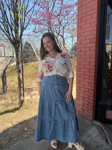 High Rise Ruffle Long Skirt