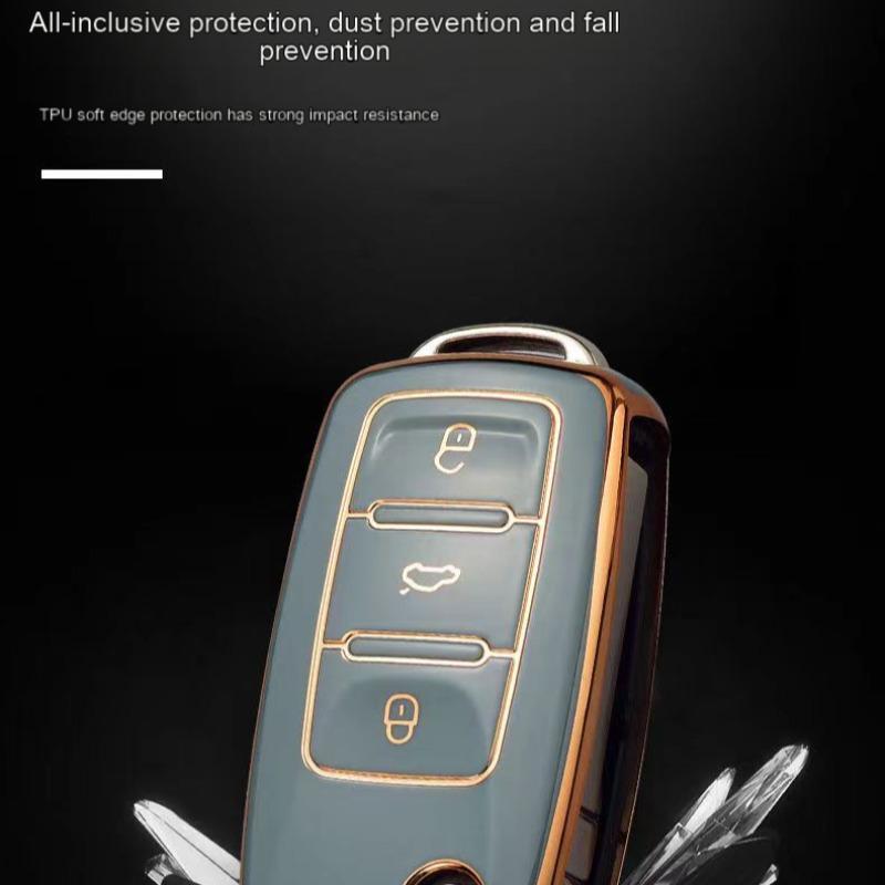 Fashion Car Key Case, Anti-theft Universal Protective Car Key Case Cover for Volkswagen, Toyota, Golf 4 3 5 6, MK6, Passat B5 B6 B8 B7, Touran, Bora, Tiguan, Jetta, Car Key Protector