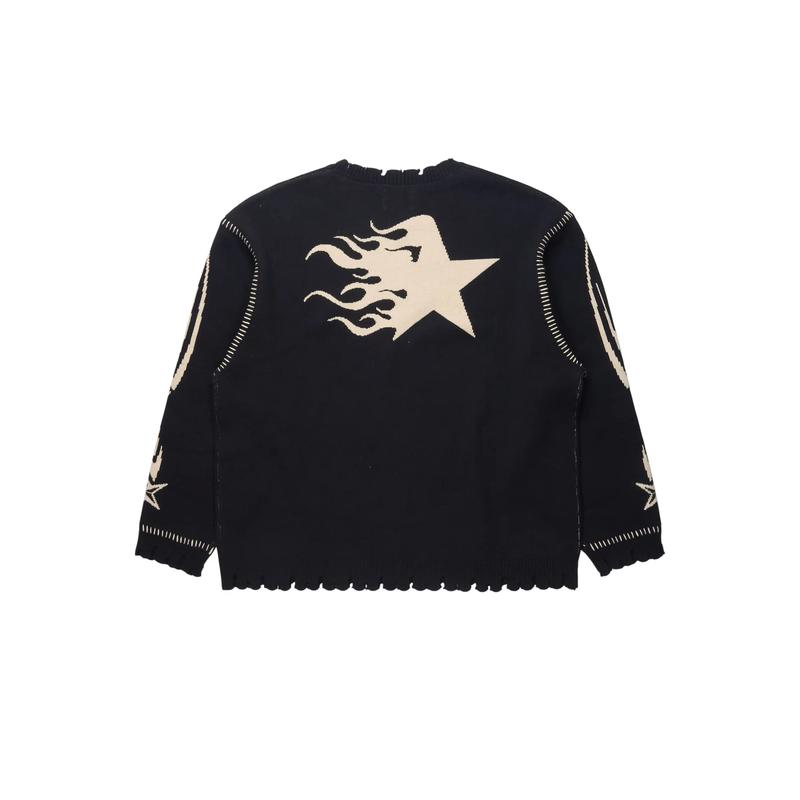 Pluton Black Knit Sweater