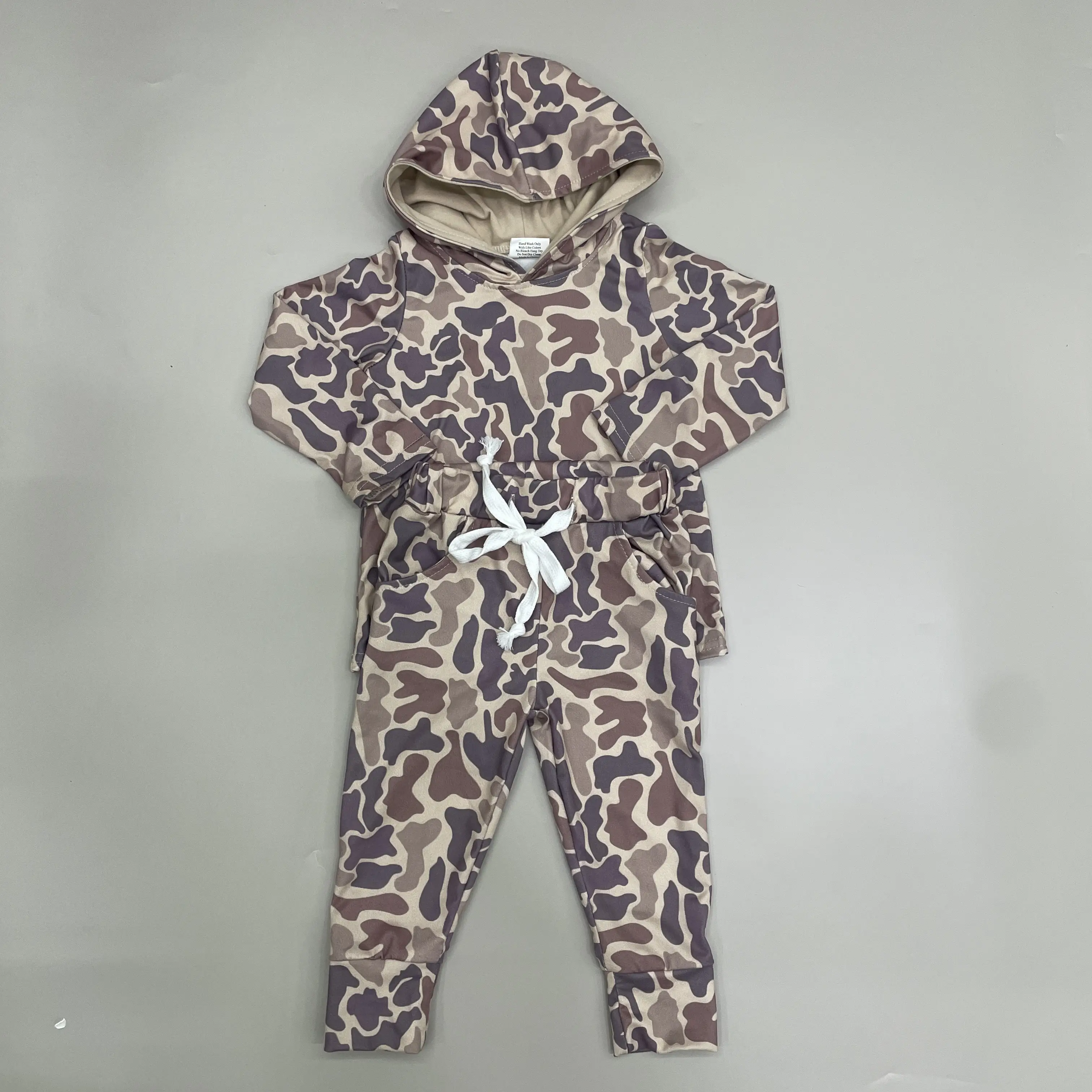 Kids Neutral Camo Pullover and Pants Set Hunting Clothing