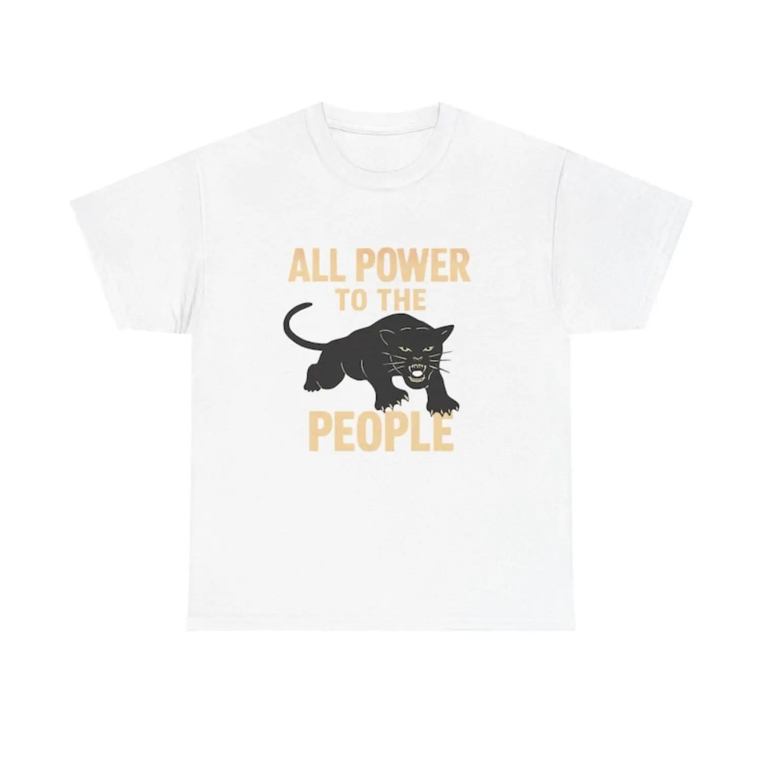 All Power To The People Black Panther Graphic Cotton T-shirt Unisex Short Sleeve Tee