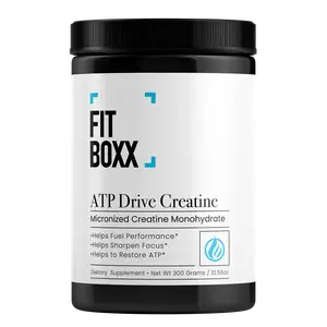 FITBOXX ATP Drive Creatine – 5g Micronized Creatine Monohydrate for Strength Focus & Energy Vegan Clean No Fillers 300g - Healthcare