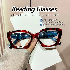 Women's PC Retro Cat Eye Full Frame Reading Glasses, Fashionable Wide Leg Style for Near & Far Vision, Daily Commute Home Wear, Reading Eyeglasses