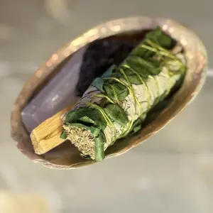 Ultimate Clearing Kit | White Sage & Eucalyptus Bundle, Palo Santo Wood, Selenite Stick, Black Kyanite, Abalone Shell | For Cleansing, Traditions & Home Ambiance