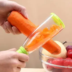 1Piece of Peeler with container Stainless steel blade,Both fruits and vegetables are suitable