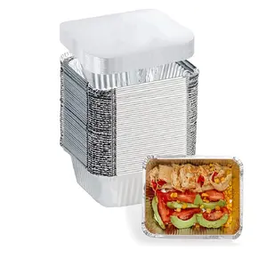 Small Aluminum Pans With Lids, Disposable Food Containers, Tin Foil Pans For Cooking, Meal Prep To Go Trays, Baking Pans With Cardboard Lids, Takeout Food Containers, Party Disposable Cookware, Catering Supplies For Events, Portable Food Storage Container