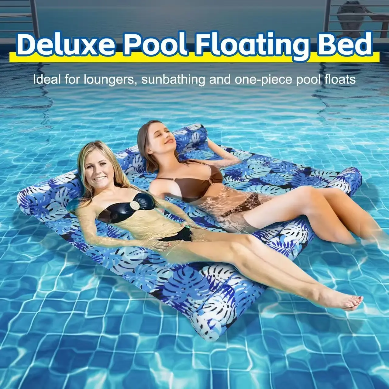 2-Person Convertible Pool Lounger, Extra-Large Inflatable Water Sofa for Couples with Hammock & Drifter Mode, High Buoyancy Float for the Pool, Lake & Beach, Water Fun, Outdoor, Inflatable Pool
