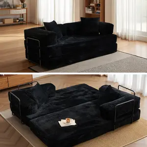 ALTRIGUS Convertible Sofa Bed, Foldable Modular Floor Sofa with 2 Pillows, Lazy Cloud Sofa with Armrests and Backrest, Boneless Couch for Living Room, Bedroom, or Studio,Free Combination