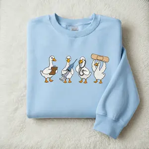 Medical Duck Embroidered Sweatshirt, Nurse Duck Crewneck, Funny Healthcare Gift