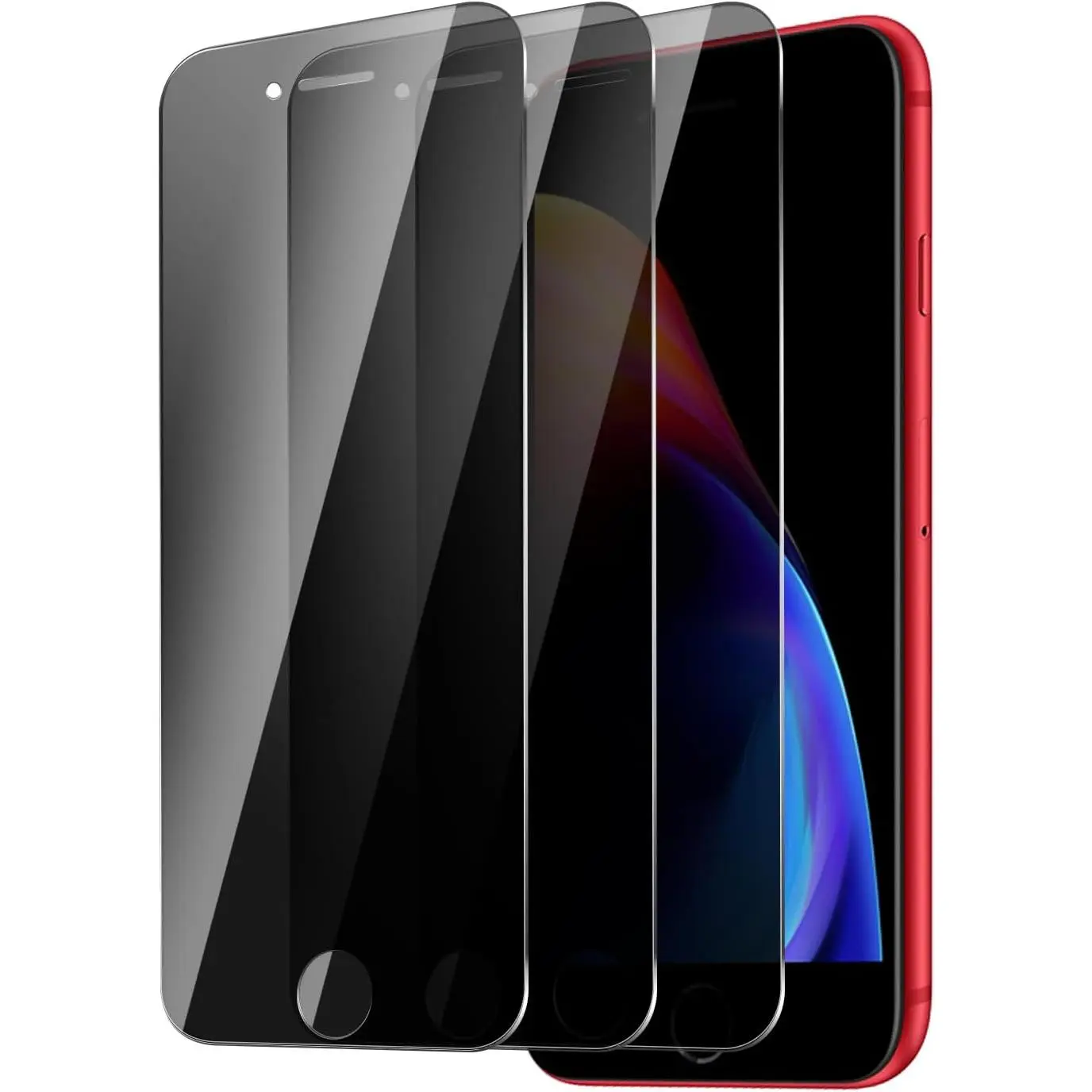3 Pack For  8 Plus/7 Plus/6 Plus/6S Plus  Screen Protector, 9H Hardness Anti-Spy Tempered Glass, Scratch-Resistant ,Anti-fingerprint,bubble free, easy install