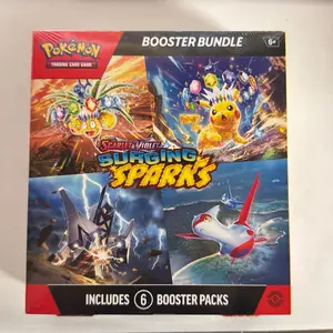 Pokemon Surging Sparks Booster Bundle - Includes 6 Booster Packs, Featuring Collectible Cards, Unique Designs & Action Themes